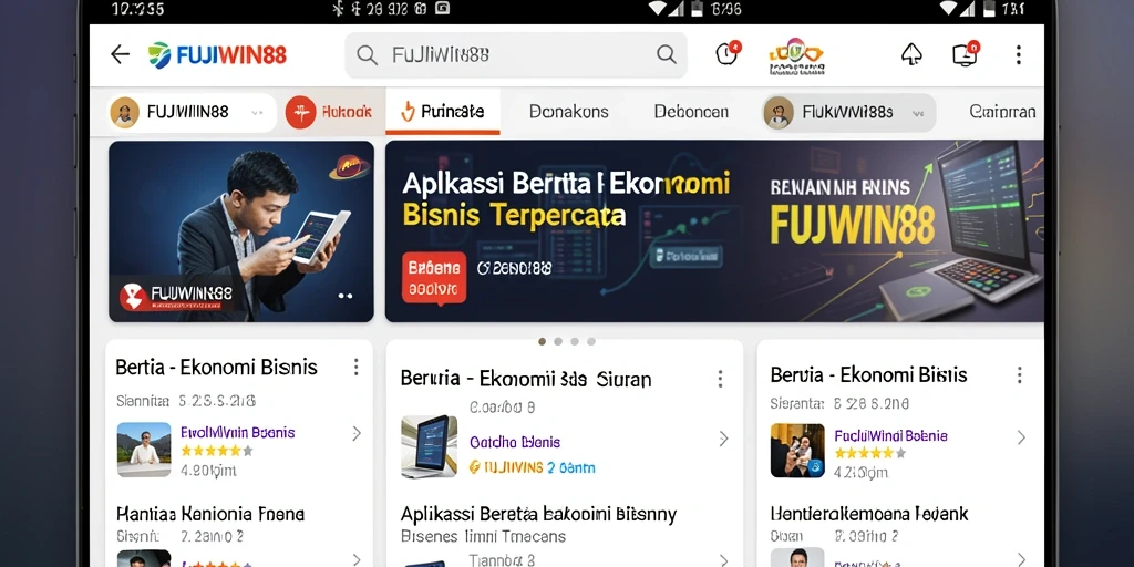 Tampilan antarmuka aplikasi FUJIWIN88 yang modern dan fungsional.