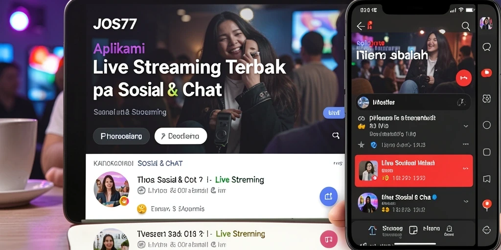 Antarmuka JOS77 yang menarik dan interaktif saat Live Streaming.