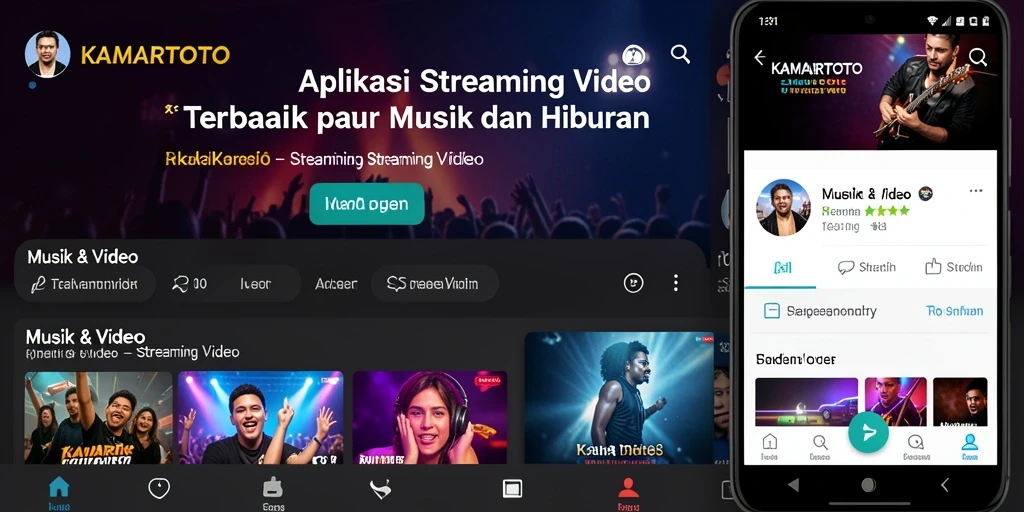 Tampilan antarmuka KAMARTOTO yang intuitif dan modern untuk Streaming Video.