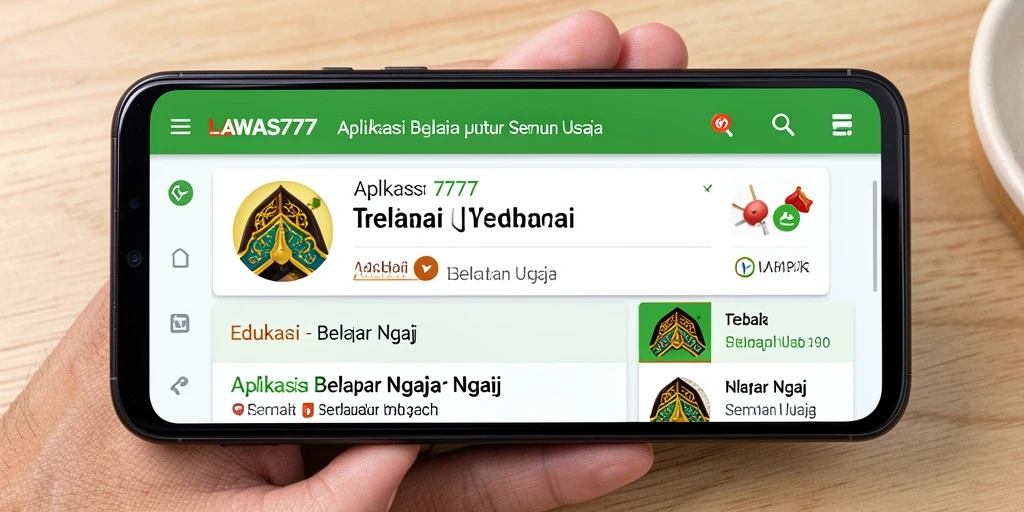 Tampilan antarmuka aplikasi LAWAS777 untuk belajar Ngaji.
