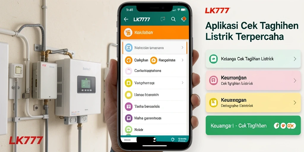 Antarmuka LK777 menunjukkan fitur cek tagihan listrik yang mudah digunakan.