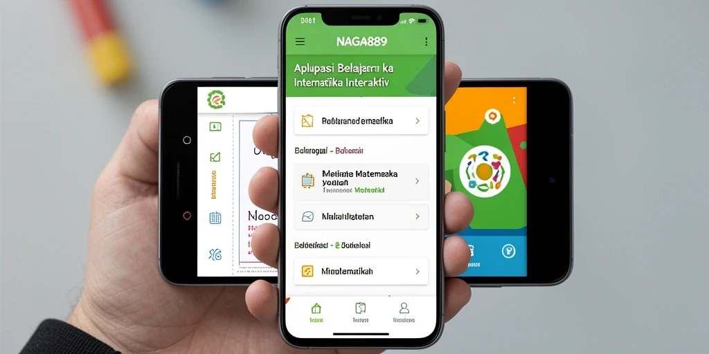 Tampilan antarmuka aplikasi NAGA889 yang menarik dan interaktif untuk belajar matematika.