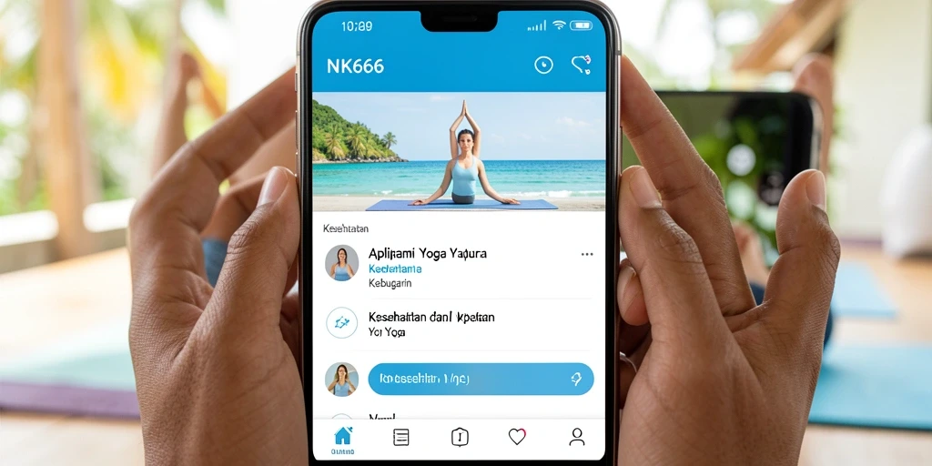 Tampilan antarmuka aplikasi Yoga NK666 yang menarik dan fungsional.