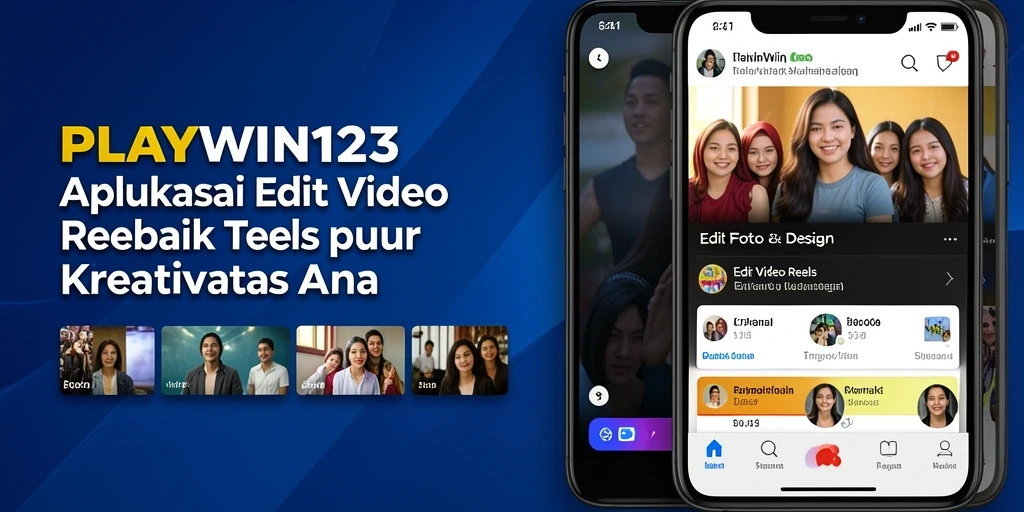 Antarmuka aplikasi PLAYWIN123 yang sederhana dan menarik untuk Edit Video Reels.