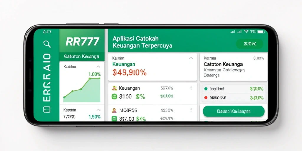 Antarmuka sederhana dan fungsional aplikasi Catatan Keuangan RR777.
