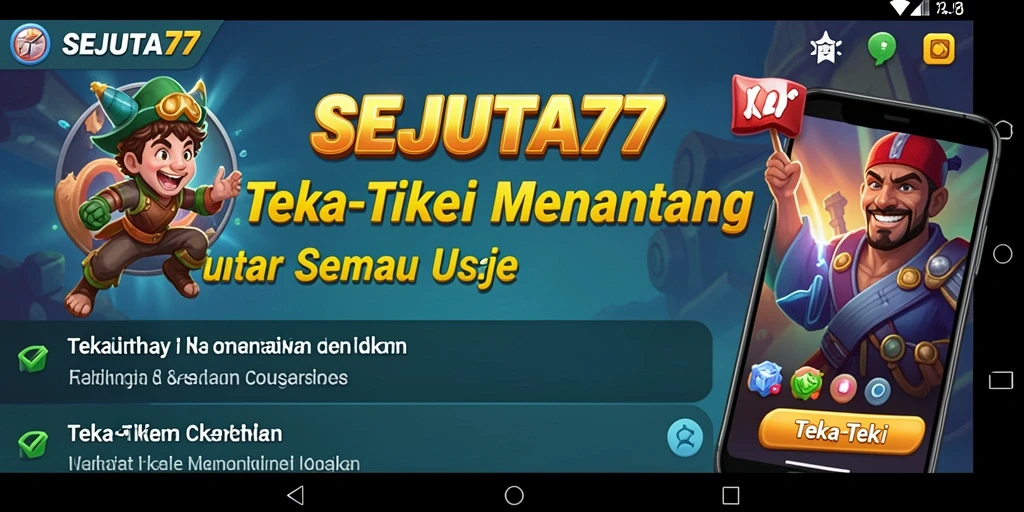 Tampilan antarmuka SEJUTA77 yang menarik dan penuh warna.