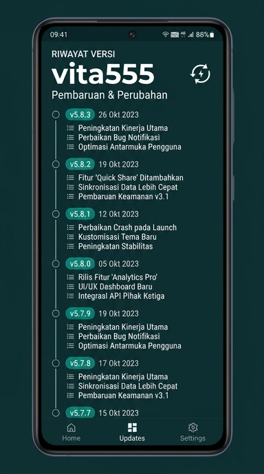 Riwayat Versi Aplikasi vita555 untuk Android
